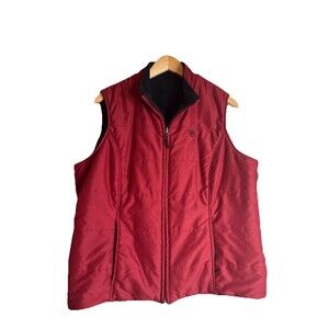 Ariat Reversible Red Black Fleece Lined Riding Vest Equestrian size XL